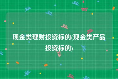 现金类理财投资标的(现金类产品投资标的)