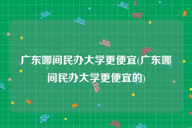 广东哪间民办大学更便宜(广东哪间民办大学更便宜的)