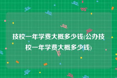 技校一年学费大概多少钱(公办技校一年学费大概多少钱)