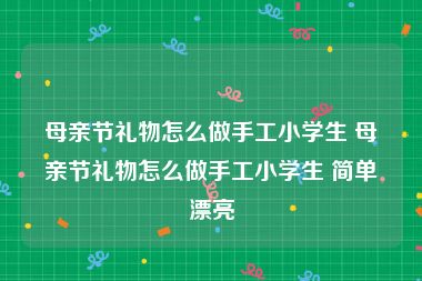 母亲节礼物怎么做手工小学生 母亲节礼物怎么做手工小学生 简单漂亮