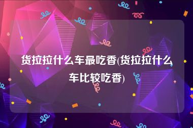 货拉拉什么车最吃香(货拉拉什么车比较吃香)