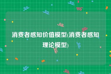 消费者感知价值模型(消费者感知理论模型)