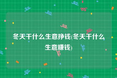 冬天干什么生意挣钱(冬天干什么生意赚钱)