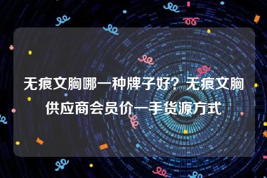 无痕文胸哪一种牌子好？无痕文胸供应商会员价一手货源方式