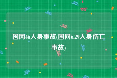 国网46人身事故(国网6.29人身伤亡事故)