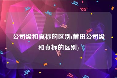 公司级和真标的区别(莆田公司级和真标的区别)