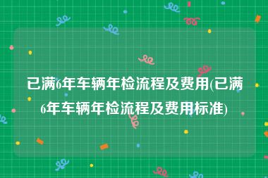 已满6年车辆年检流程及费用(已满6年车辆年检流程及费用标准)