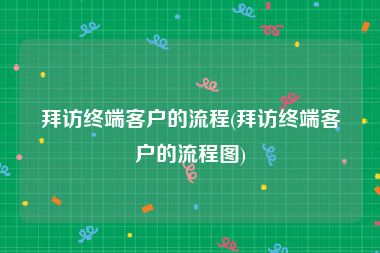 拜访终端客户的流程(拜访终端客户的流程图)