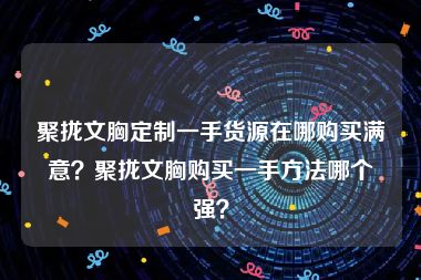 聚拢文胸定制一手货源在哪购买满意？聚拢文胸购买一手方法哪个强？