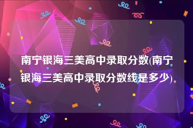 南宁银海三美高中录取分数(南宁银海三美高中录取分数线是多少)