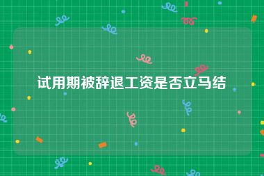 试用期被辞退工资是否立马结