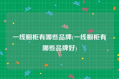 一线橱柜有哪些品牌(一线橱柜有哪些品牌好)