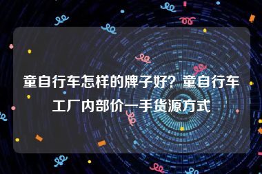 童自行车怎样的牌子好？童自行车工厂内部价一手货源方式