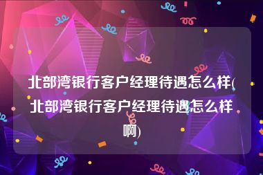 北部湾银行客户经理待遇怎么样(北部湾银行客户经理待遇怎么样啊)