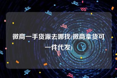 微商一手货源去哪找(微商拿货可一件代发)
