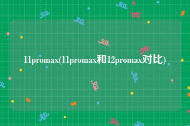 11promax(11promax和12promax对比)