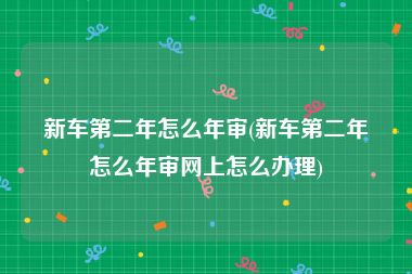新车第二年怎么年审(新车第二年怎么年审网上怎么办理)