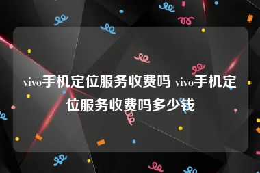 vivo手机定位服务收费吗 vivo手机定位服务收费吗多少钱
