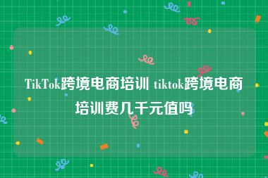 TikTok跨境电商培训 tiktok跨境电商培训费几千元值吗