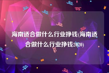 海南适合做什么行业挣钱(海南适合做什么行业挣钱2020)
