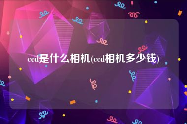 ccd是什么相机(ccd相机多少钱)