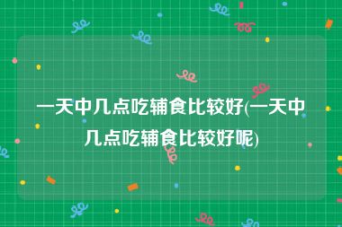 一天中几点吃辅食比较好(一天中几点吃辅食比较好呢)