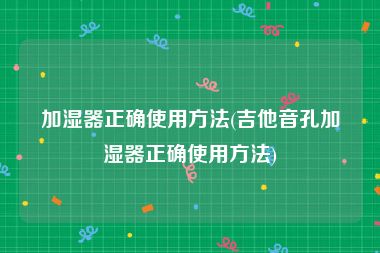 加湿器正确使用方法(吉他音孔加湿器正确使用方法)