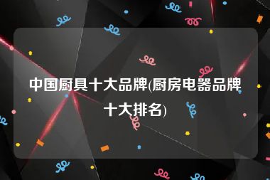 中国厨具十大品牌(厨房电器品牌十大排名)