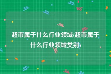 超市属于什么行业领域(超市属于什么行业领域类别)