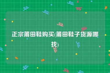 正宗莆田鞋购买(莆田鞋子货源哪找)