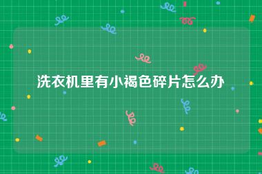 洗衣机里有小褐色碎片怎么办