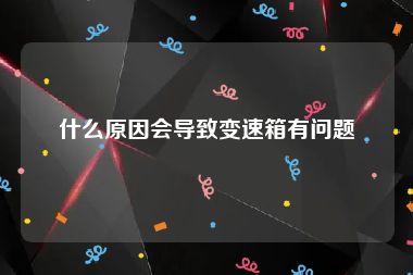 什么原因会导致变速箱有问题