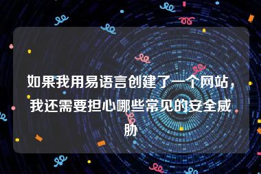 如果我用易语言创建了一个网站，我还需要担心哪些常见的安全威胁